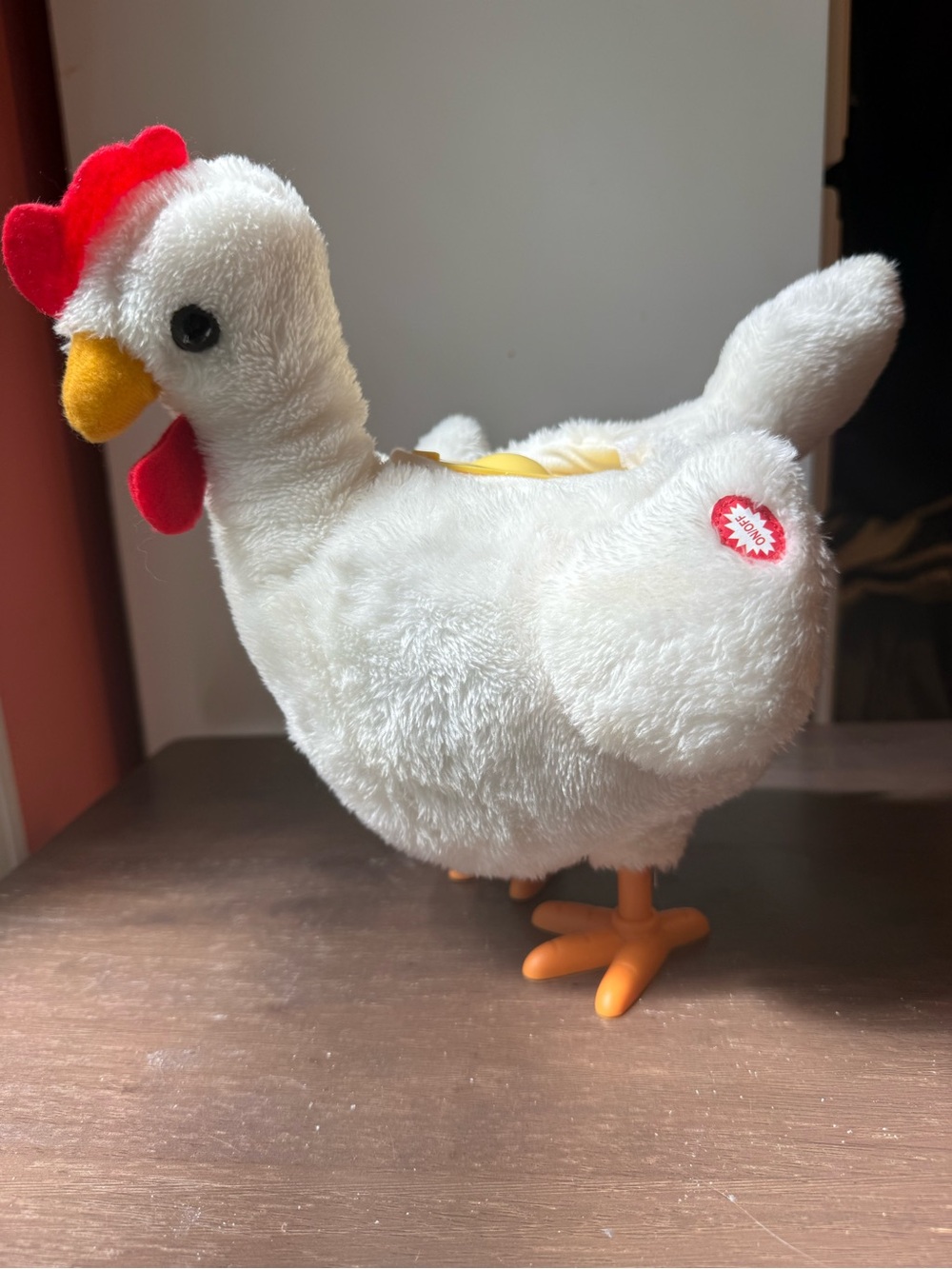 Dancing chicken!🐓 Dances and lays eggs. Plush White Chicken Toy